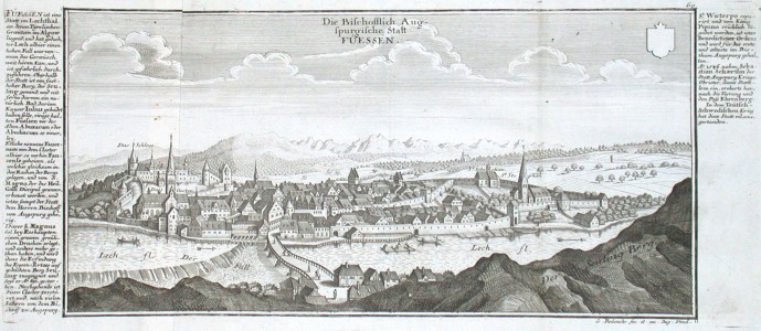 Die Bischofflich Augspurgische Statt Füessen - Antique map