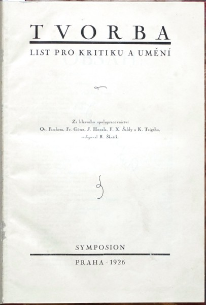 Tvorba. List pro kritiku a umění