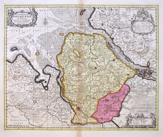 Ducatus olim Episcopatus Bremensis et ostiorum Albis et Visurgis Fluviorum Novissima Descriptio - Staré mapy na prodej