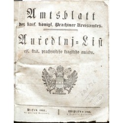 Amtsblatt ... Úřední list prácheňského krajského úřadu 1835