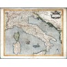 Italy - Italia, copperplate engraving map, Mercator, 1589