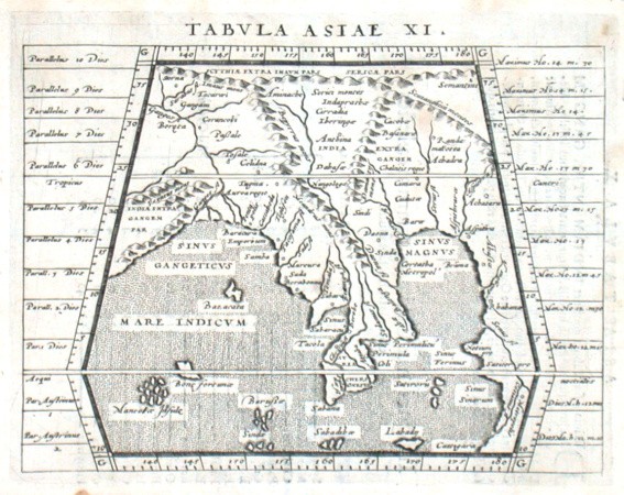 Tabula Asiae XI. - Stará mapa