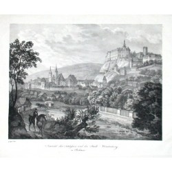 Ansicht des Schlosses und der Stadt Winterberg in Böhmen
