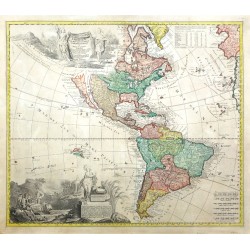 Americae tam Septentrionalis quam Meridionalis in Mappa Geographica Delineatio