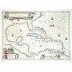 Insulae Americanae in Oceano Septentrionali cum Terris adiacentibus - Antique map