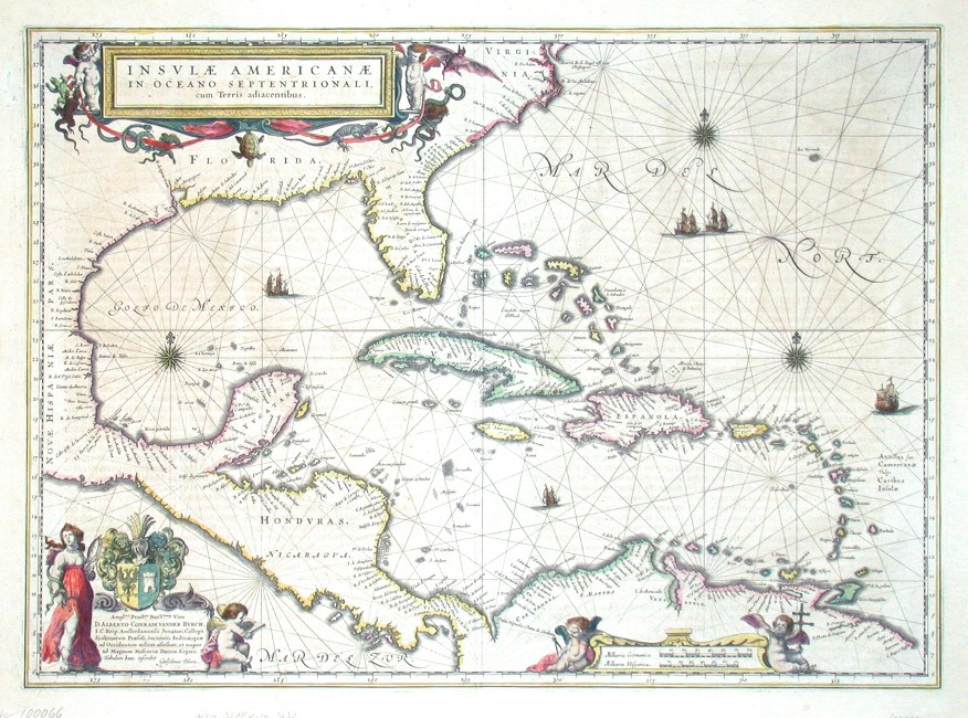Insulae Americanae in Oceano Septentrionali cum Terris adiacentibus - Alte Landkarte
