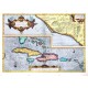 Culiacanae, Americae regionis, descriptio - Hispaniolae, Cubae delineatio - Antique map