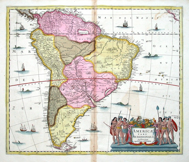 Americae pars meridionalis - Antique map