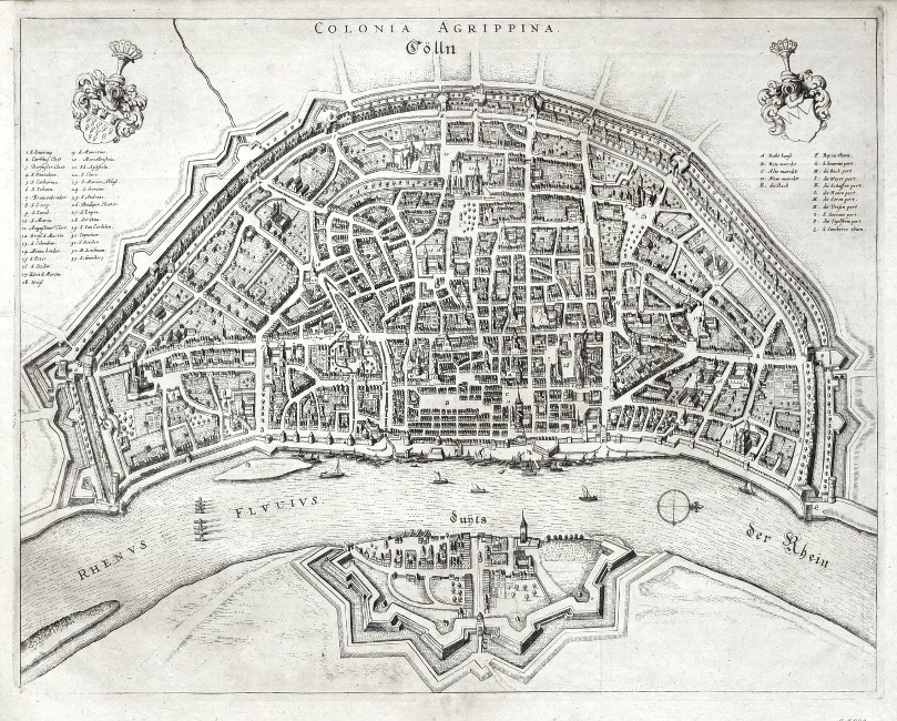 Colonia Agrippina. Cölln - Antique map