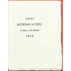 Hrst aforismů a citátů o čtení a knihách 1938
