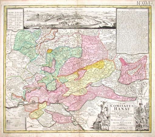 S. R. Imp. Comitatus Hanau - Antique map