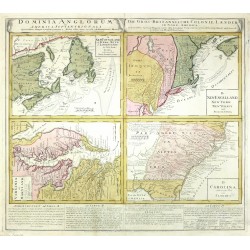 Dominia Anglorum in America septentrionali. Die Gros-Britannische Colonie-Laender in Nord-America