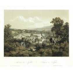 Schönau bei Teplitz. Šanov u Teplic, litografie, Haun, 1864