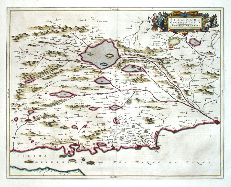 Fifae pars occidentalis - Antique map