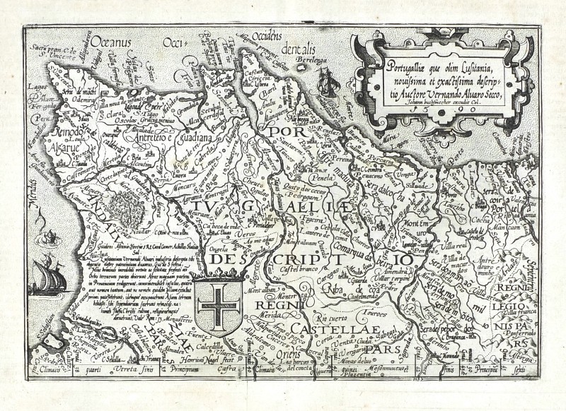 Portugalliae que olim Lusitania, novissima et exactissima descriptio. 1590 - Antique map