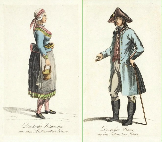 Deutscher Bauer ... Bäuerinn aus dem Leitmeritzer Kreise