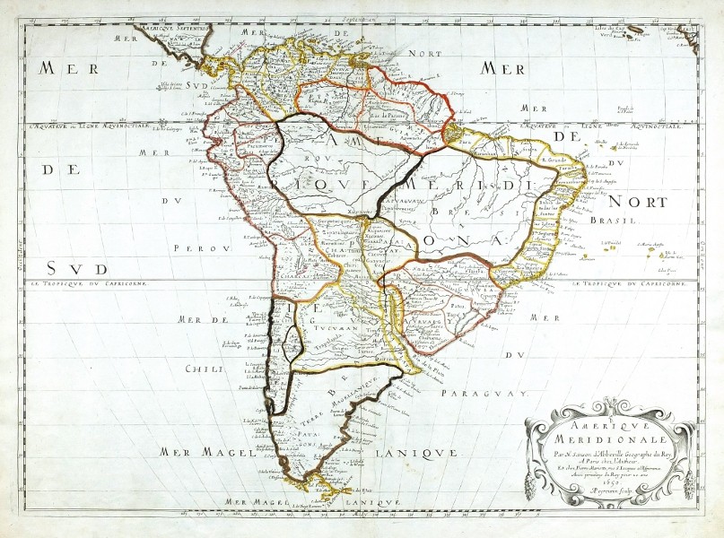 Amerique Meridionale - Alte Landkarte