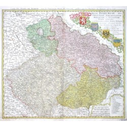 Carte des Etats de Boheme, avec le Souverain Duce de Silesie - Regni Bohemiae, Duc. Silesiae, Marchionatuum Moraviae et