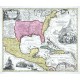 Regni Mexicani seu Novae Hispaniae, Floridae, Novae Angliae, Carolinae, Virginiae, et Pennsylvaniae  exhibita - Antique map