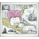 Regni Mexicani seu Novae Hispaniae, Floridae, Novae Angliae, Carolinae, Virginiae, et Pennsylvaniae  exhibita - Alte Landkarte