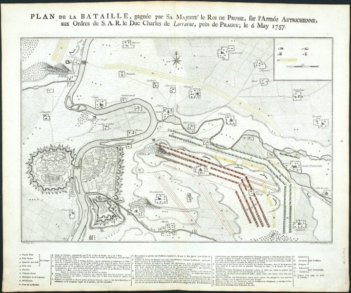 Plan de la Bataille ... pres de Prague ... 1757