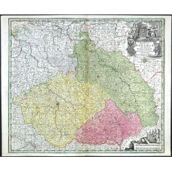 Mappa Geographica Regnum Bohemiae cum Adiuntis Ducatu Silesiae, et Marchionatib. Moraviae et Lusatiae repraesentans