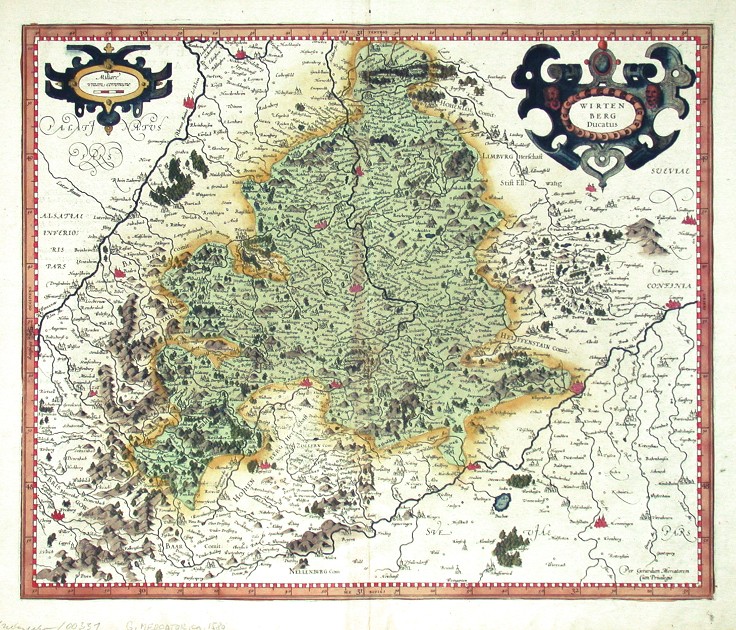 Wirtenberg Ducatus - Alte Landkarte