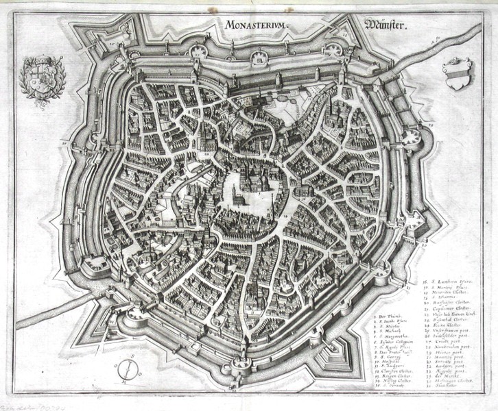 Monasterium - Münster - Antique map