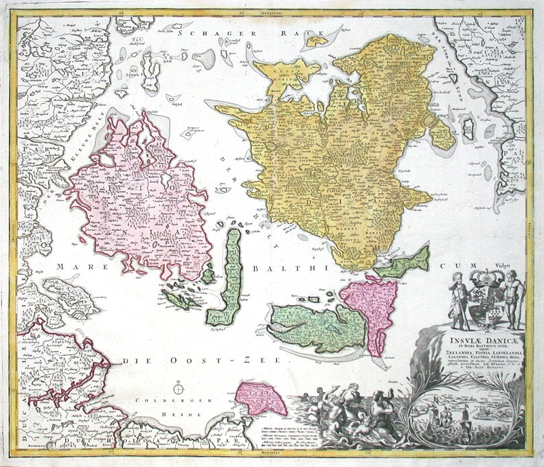 Insula Danicae  representatae - Antique map