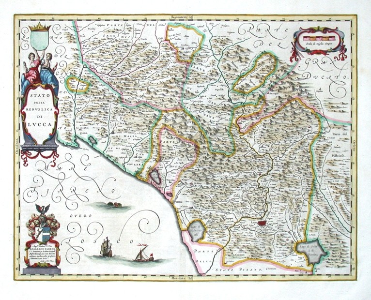 Stato della Republica di Lucca - Alte Landkarte