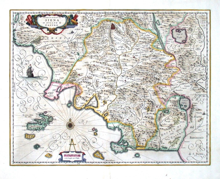 Territorio di Siena et Ducato di Castro - Stará mapa