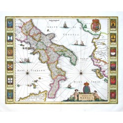 Königreich Neapel - Regno di Napoli, Kupferstich Karte, Blaeu, 1644