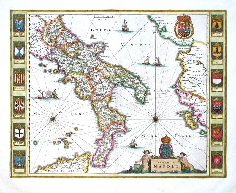 Regno di Napoli - Stará mapa