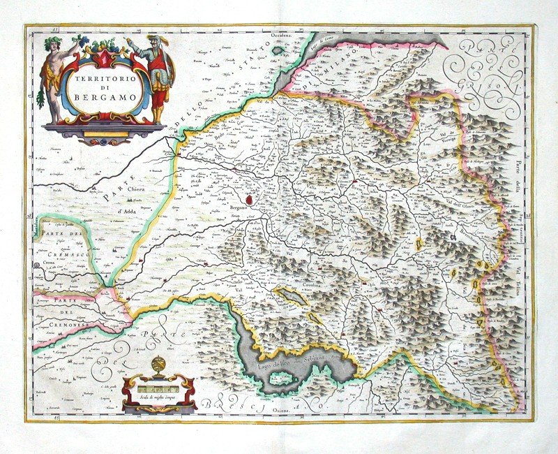 Territorio di Bergamo - Antique map
