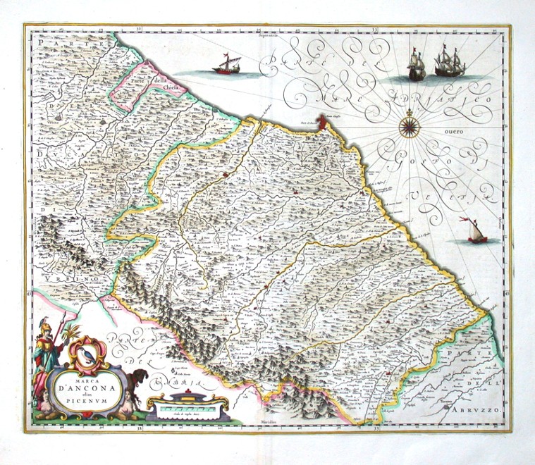 Marca d'Ancona olim Picenum - Alte Landkarte