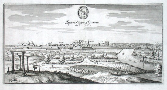 Statt und Vestung Nienburg an der Weser - Antique map