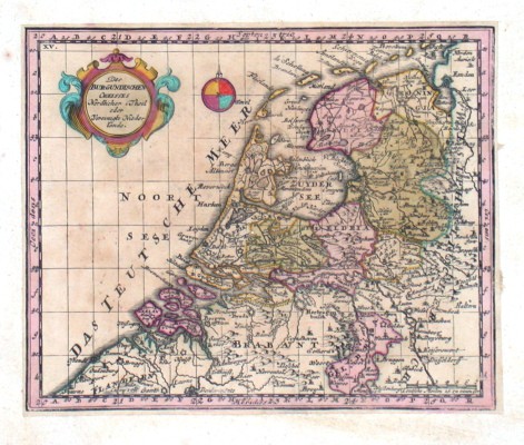 Des Burgundischen Creisses Nordlicher Theil oder Vereinigte Niederlande - Old maps for sale