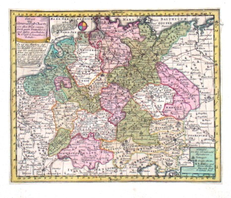 Extract einer General-Post-Charte - Staré mapy na prodej