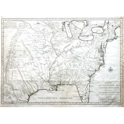 Karte von Luisiana, dem Laufe des Mississipi und den benachbarten Laendern