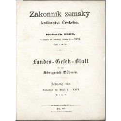 Zákonník zemský království Českého. Ročník 1868