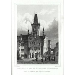 Das Rathhaus und die Stadtkirche in Leitmeritz