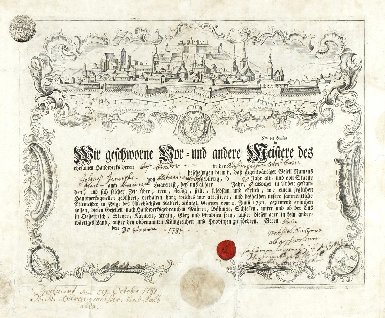 Brno - tovaryšský list