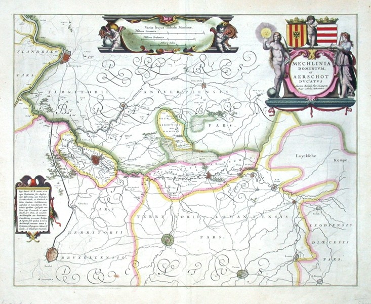 Mechlinia Dominium et Aerschot Ducatus - Antique map