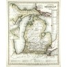 USA. Michigan - Neueste Karte von Michigan, ocelorytina, mapa, Joseph Meyer, 1853