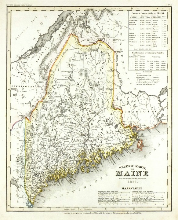 Neueste Karte von Maine - Antique map