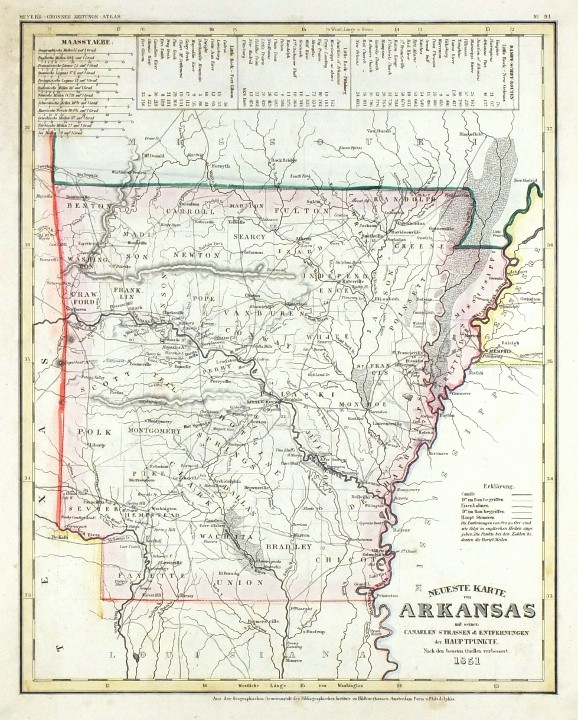 Neueste Karte von Arkansas - Stará mapa