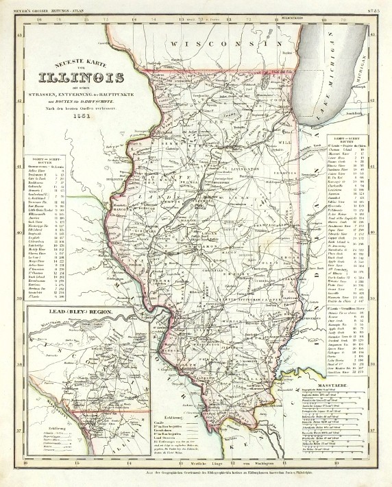 Neueste Karte von Illinois - Stará mapa
