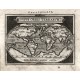 Welt und Kontinente - Typus Orbis Terrarum + Europa + Asia + Africa + Novus Orbis - Alte Landkarte