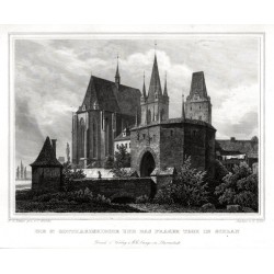 Die St. Gotthardskirche und das Prager Thor in Schlan