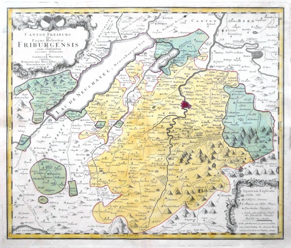 Canton Freiburg - Antique map